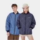 Unisex Jacke mit Karomuster, langen Ärmeln und Steppung