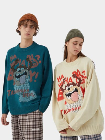 Unisex Anime/cartoon print Long sleeves Knitted Jumper
