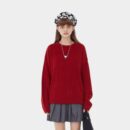 Damen Oversize Strickpullover mit langen Ärmeln