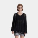 Damen Oversize Strickpullover mit langen Ärmeln