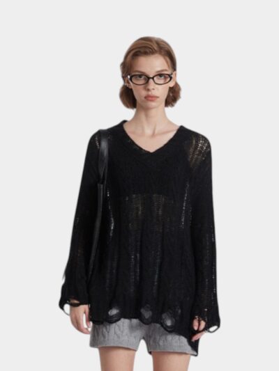 Women's Oversized Long sleeves Knitted Jumper