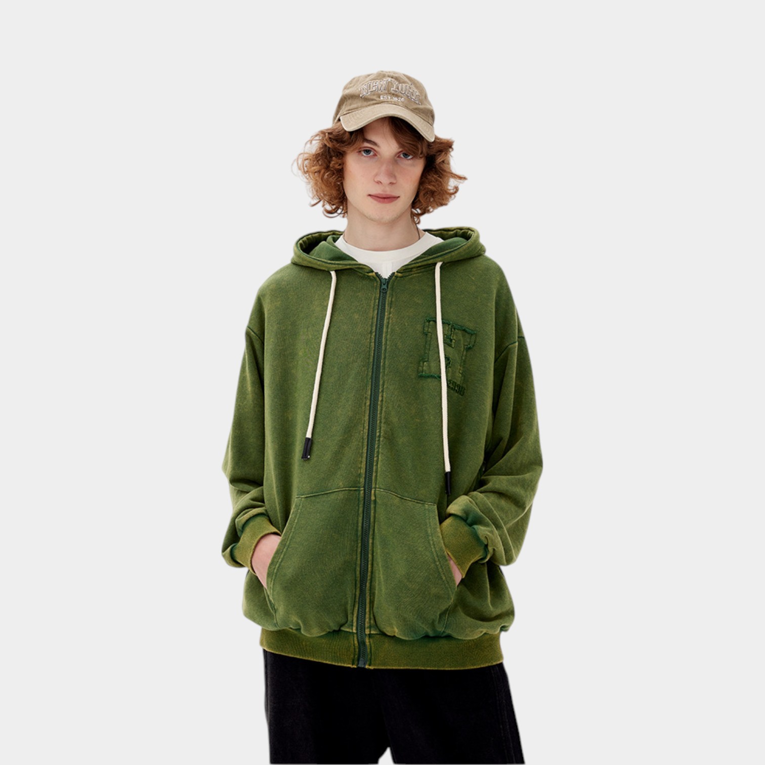 Herren Textdruck Langarm Reißverschluss Jacke