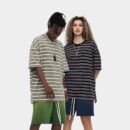 Unisex Gestreiftes Kurzarm-T-Shirt