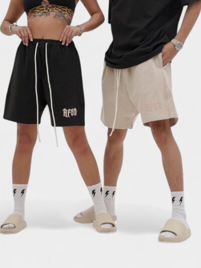 Unisex Text print Jogger Shorts