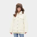 Gestreiftes Damenmantel mit langen Ärmeln