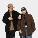 Unisex Oversized Fleecejacke mit langen Ärmeln
