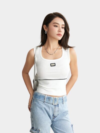 New 2024 Spring and Summer Women's Bottoming Camisole Women's Inner Slim-fit Beautiful Back Outer Wear Square Collar Sleeveless Top