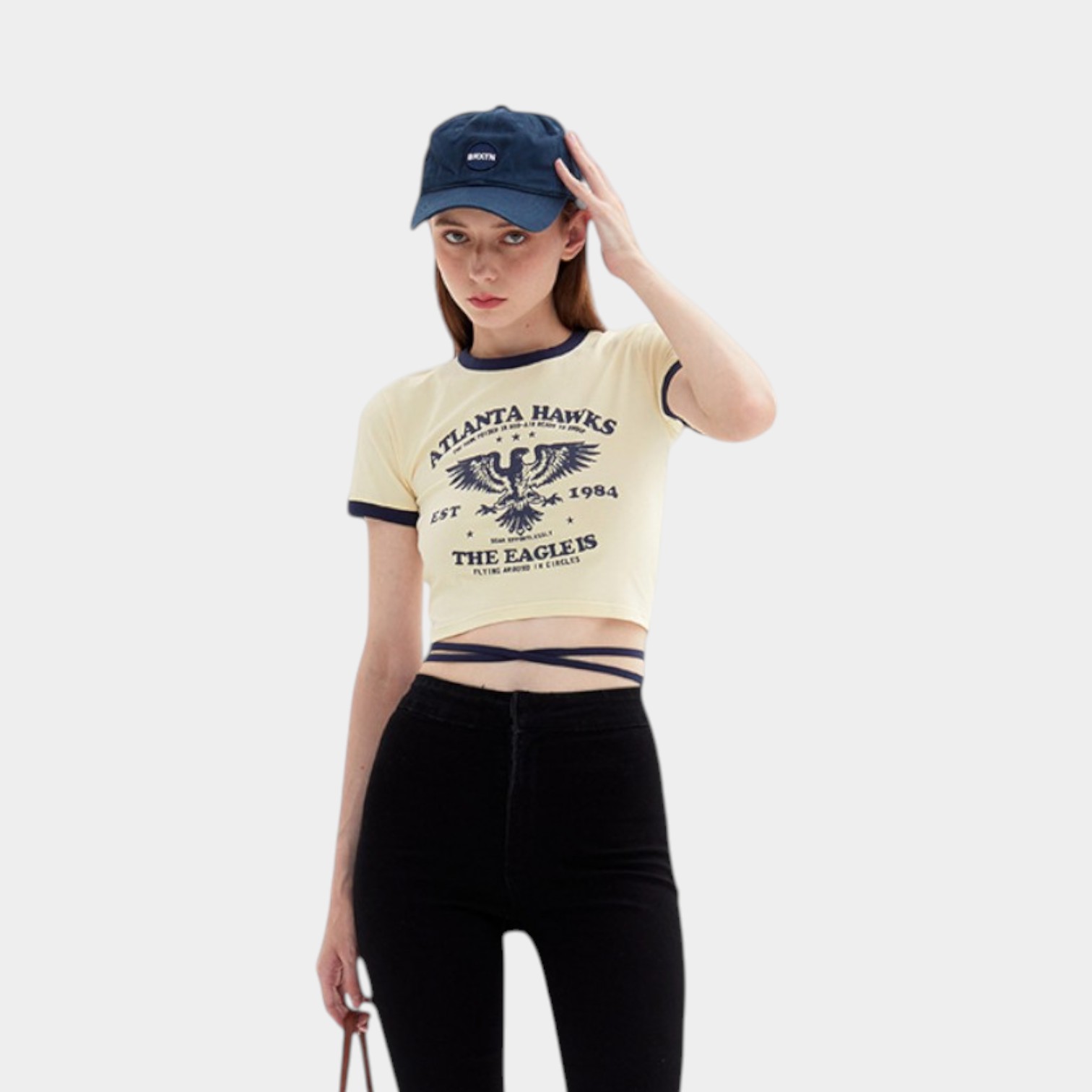 Damen Crop Top mit Textdruck und kurzen Ärmeln