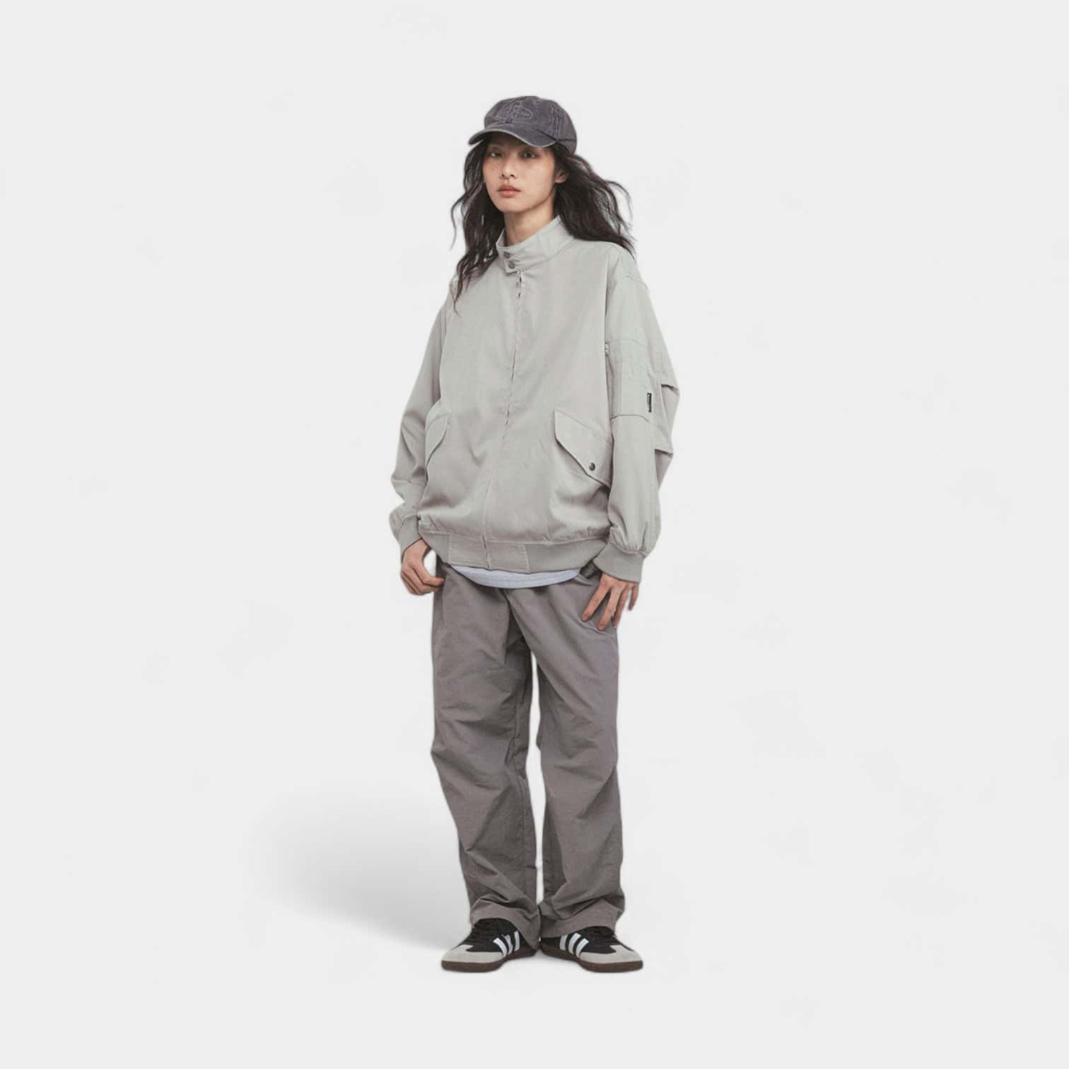 Damen Oversized Bomberjacke mit langen Ärmeln – Bild 2