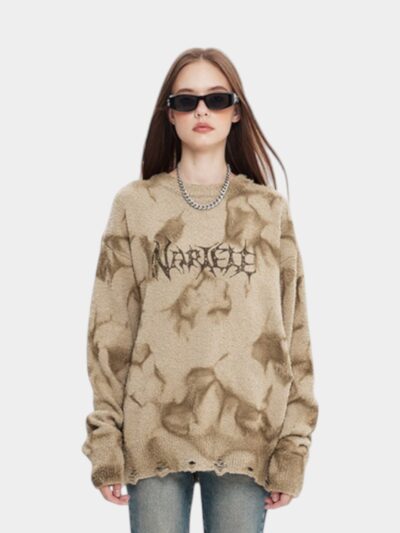 Women's Text print Long sleeves Knitted Jumper