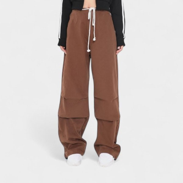 OREETA American Casual Wide Leg Pants Men's Women's Slimming Pleated Dragging Workwear Red Youth Popular High Waist with Belt