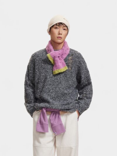 Autumn Couple Retro Irregular Hole Sweater Loose Lazy Style Pullover Knitted Sweater Warm Sweater