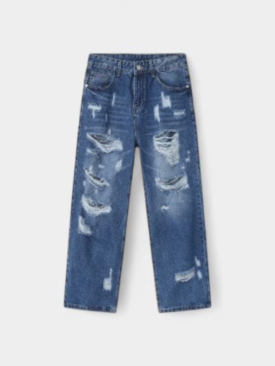 nirben Cowboy | New American Ripped Jeans Men's ins Fashion Brand Street hiphop Loose Straight Pants