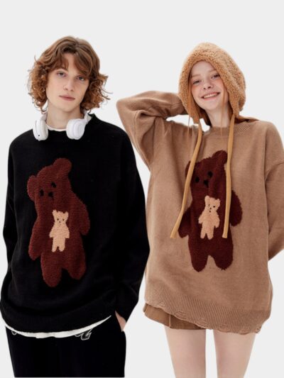 Unisex Animal print Long sleeves Knitted Jumper