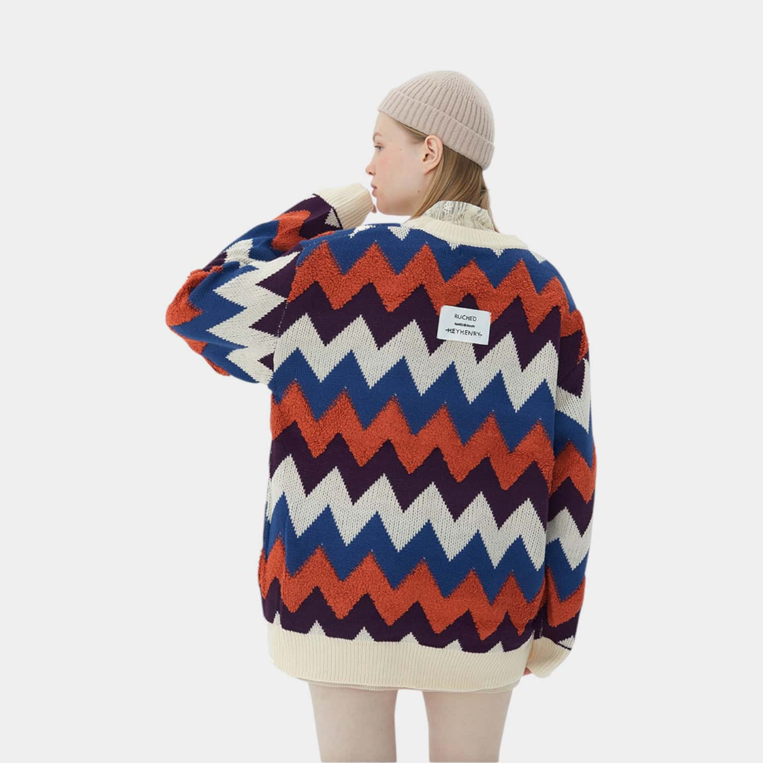 Gestreifter Herren Strickpullover mit langen Ärmeln – Bild 6