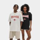 Unisex T-Shirt mit Textdruck und kurzen Ärmeln