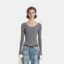 Damen Slim Fit Langarm Strickpullover