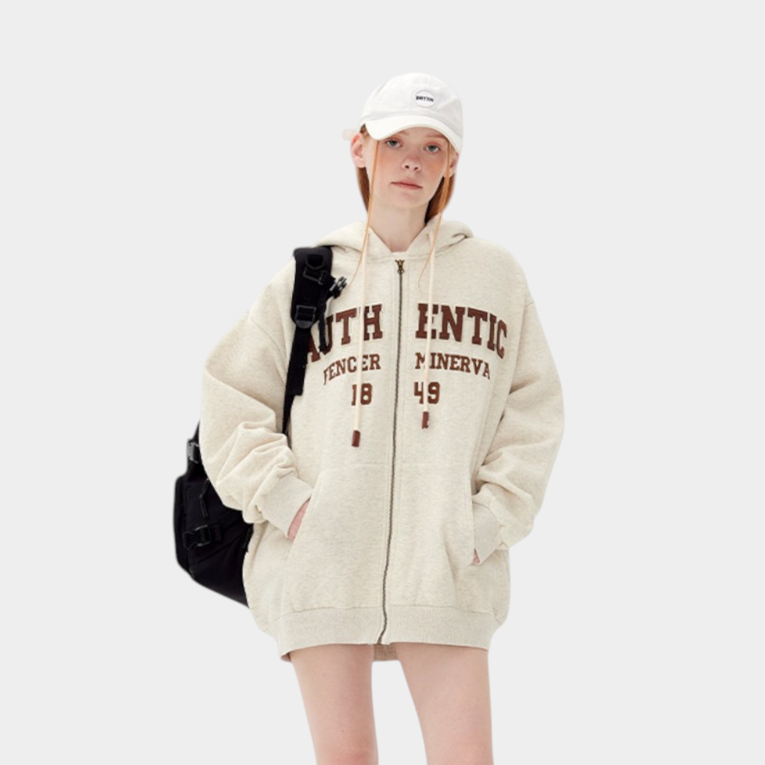 Herren Textdruck Langarm Reißverschluss Jacke – Bild 4