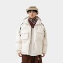 Herren Textdruck Langarm Steppjacke