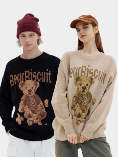 Unisex Animal print Long sleeves Knitted Jumper