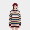 Damen Bunter Muster Langarm Strickpullover