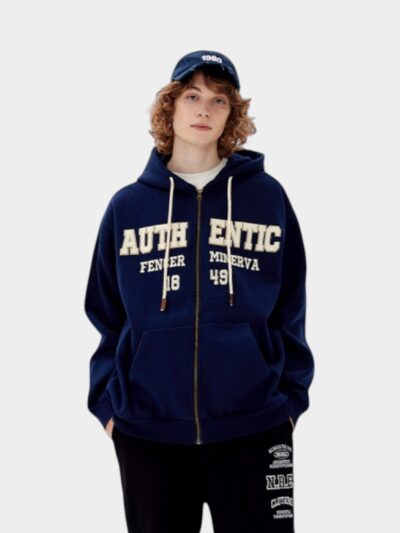 Men's Text print Long sleeves Zip up Jacket