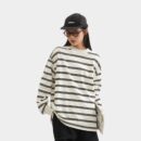 HeyHenry Men's Retro American Striped T-shirt Women's Long Sleeve Early Autumn All-match Pullover Loose Couple Top