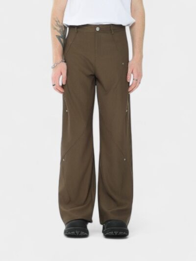 Cleanfit American Casual Pants Men Straight Leg Drapey Patchwork Autumn 2024 OREETA Light Business Polyester Fiber