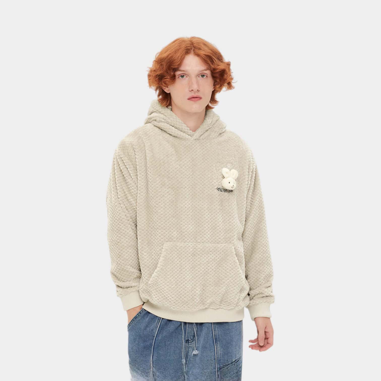 HeyHenry Rabbit Ears Beibei Velvet Sweater for Men and Women Autumn and Winter New Couple Soft Waxy Cute Top Coat