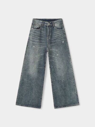 Nirben Denim | retro high street washed worn jeans men's loose straight tube mopping casual Joker pants