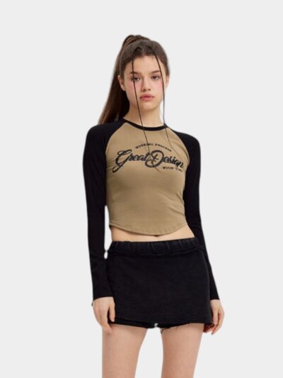 Women's Text print Long sleeves T-Shirt