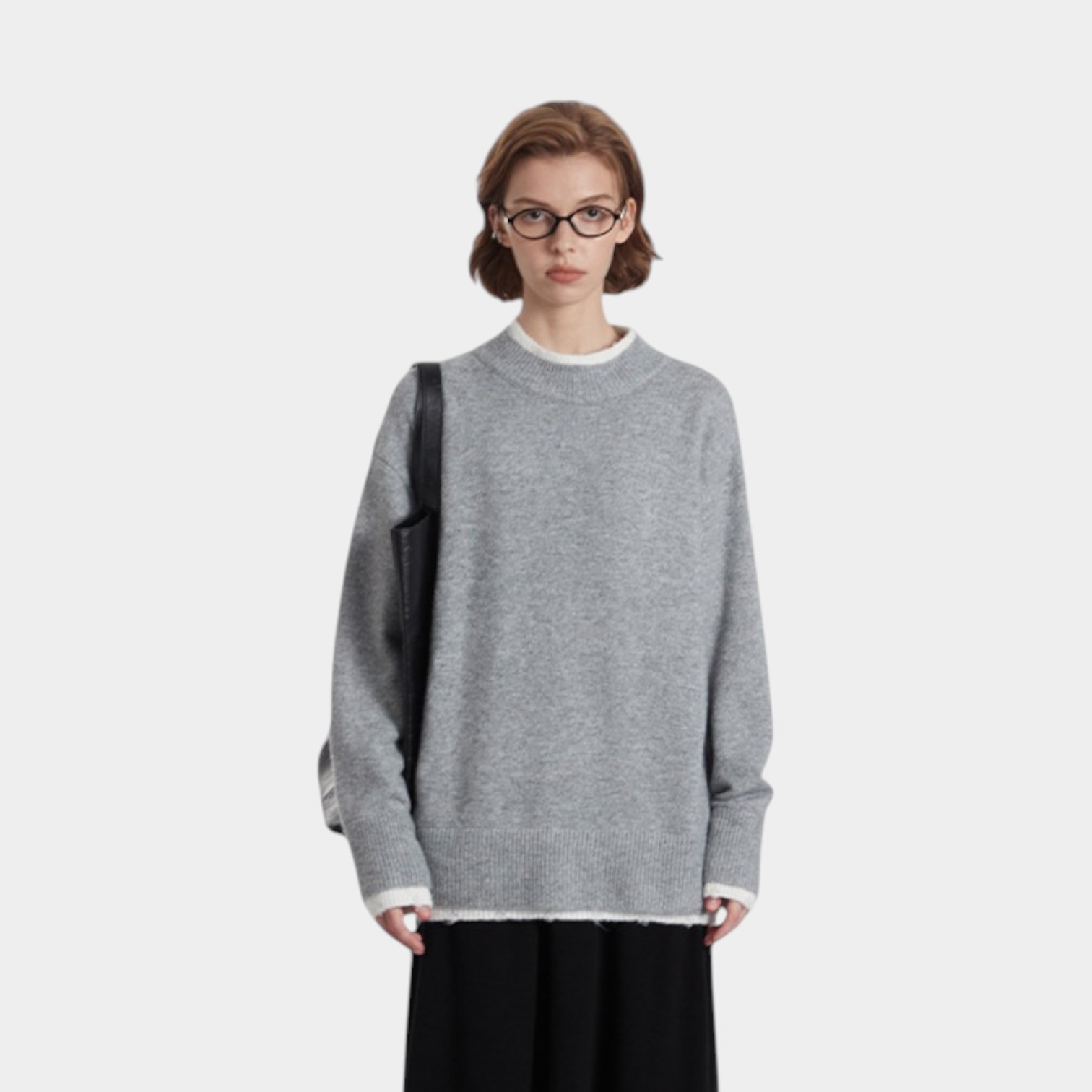 Damen Oversize Strickpullover mit langen Ärmeln