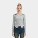 Damen Slim Fit Langarm T-Shirt