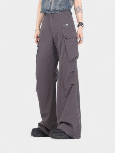 OREETA Autumn 2024 Japanese Style Work Pants Loose Fit Slimming Wide Leg Unisex No Ironing Required Youth Casual Cotton Trousers