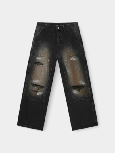 Nirben Denim | Street Retro Logging Jeans Men's American Fashion Brand High Street Ripped Loose Straight Pants