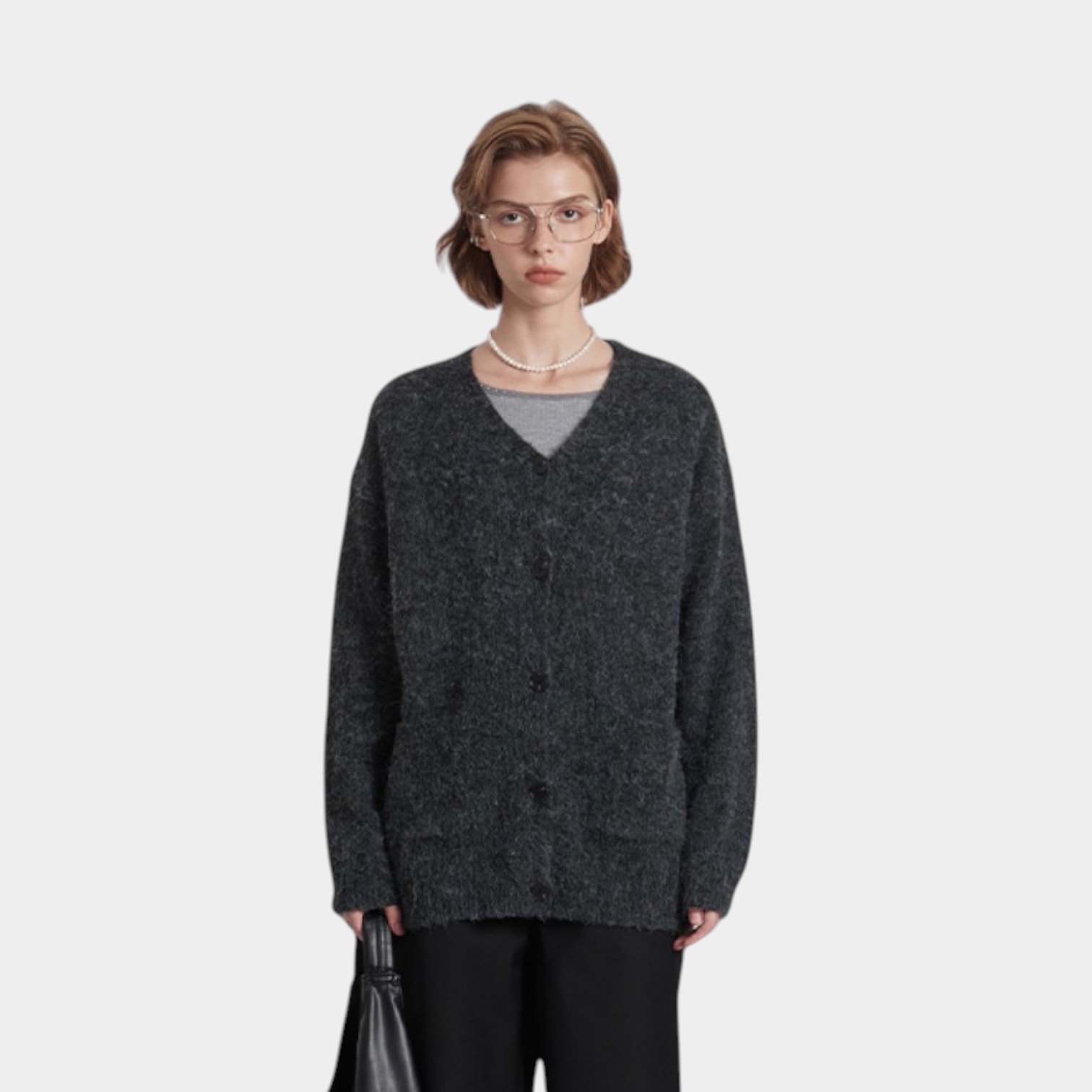 Damen Oversize Strickpullover mit langen Ärmeln