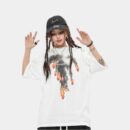 Damen T-Shirt mit künstlerischem Druck und kurzen Ärmeln