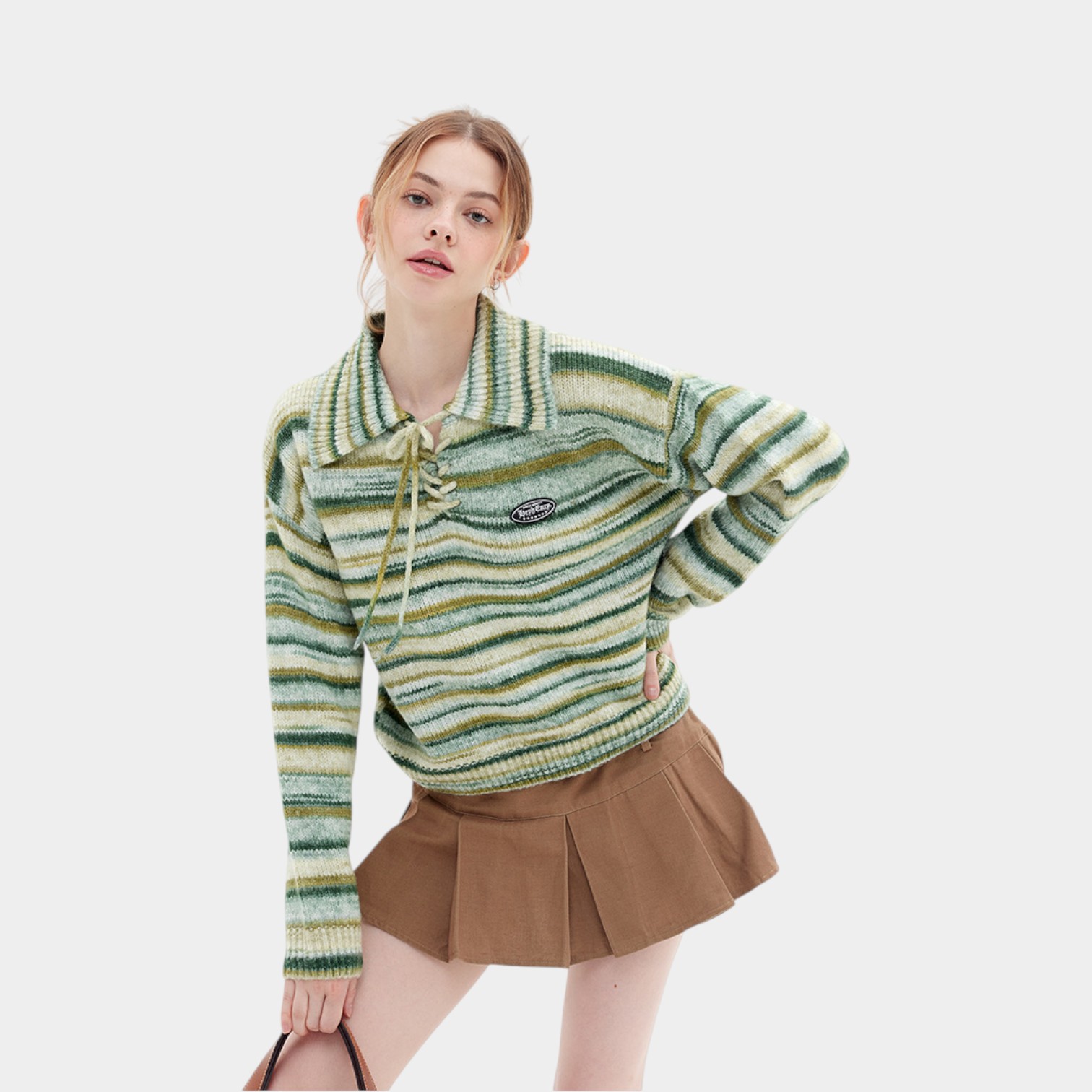 Damen Farbverlaufmuster Langarm Strickpullover – Bild 3