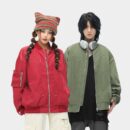 Unisex Bomberjacke mit langen Ärmeln und normaler Passform