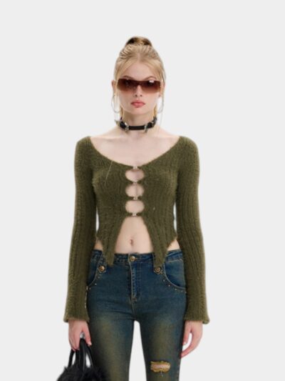 Women's Slim Fit Long sleeves Crop Top