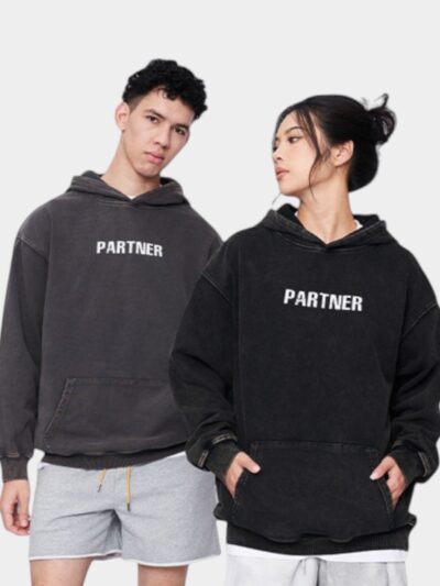 Unisex Text print Long sleeves Hoodie