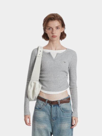 Women's Slim Fit Long sleeves Crop Top