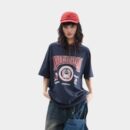 Damen Anime/Cartoon Print Kurzarm T-Shirt
