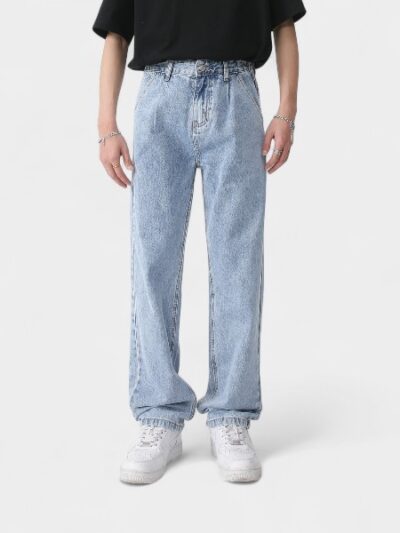 nirben denim | New Korean jeans men's thin casual elastic waist pants light color retro fashion