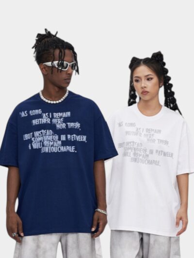 Unisex Text print Short sleeves T-Shirt