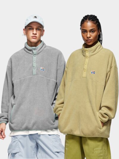 Unisex Oversized Long sleeves Fleece Pullover