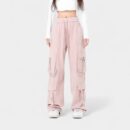 OREETA jeans autumn and winter men's and women's American fashion brand pink overalls zipper decoration personalized loose hot girl overalls