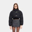Damen Oversized Lange Ärmel Puffer Jacke