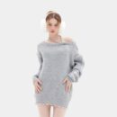 Damen Oversize Strickpullover mit langen Ärmeln