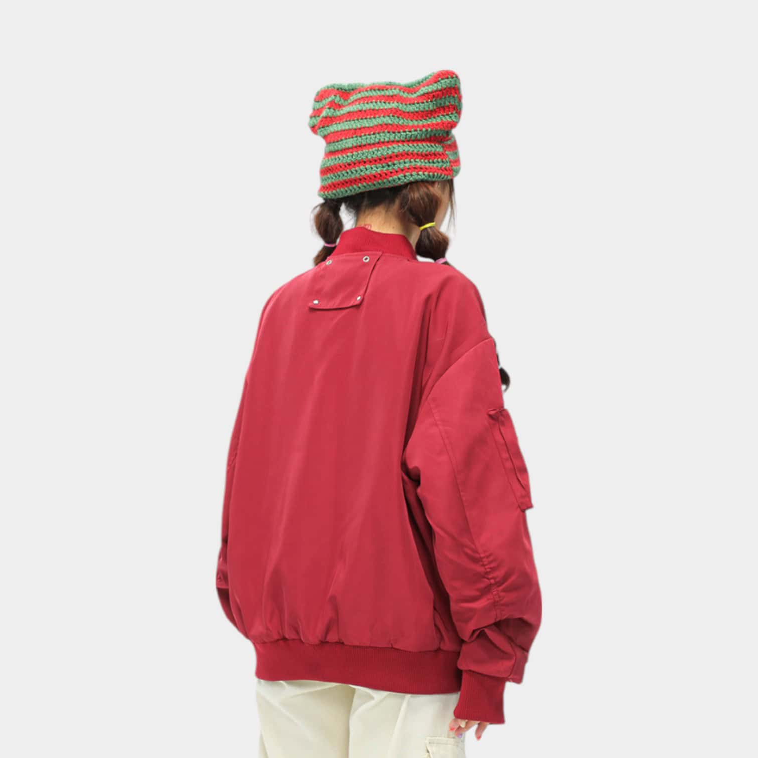 Unisex Bomberjacke mit langen Ärmeln und normaler Passform – Bild 4